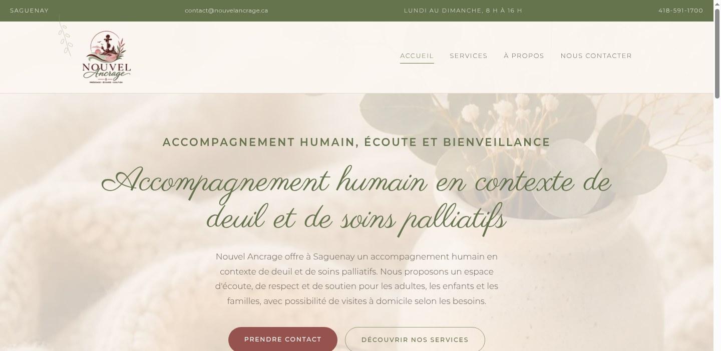 Page d'accueil du site Nouvel Ancrage